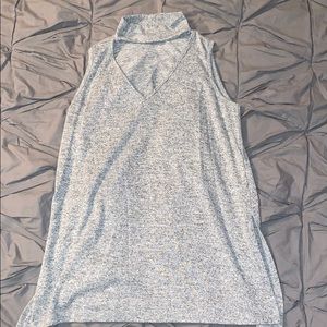 Heather Grey Tank with Choker Neck